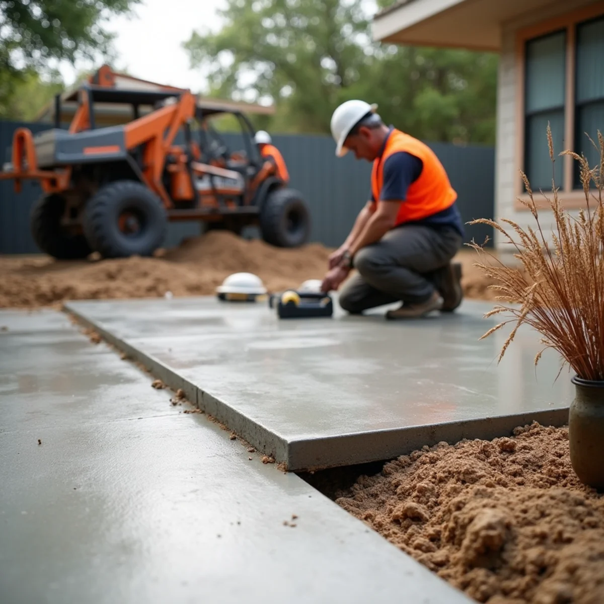 Patio slab extension builder grade home Schertz TX