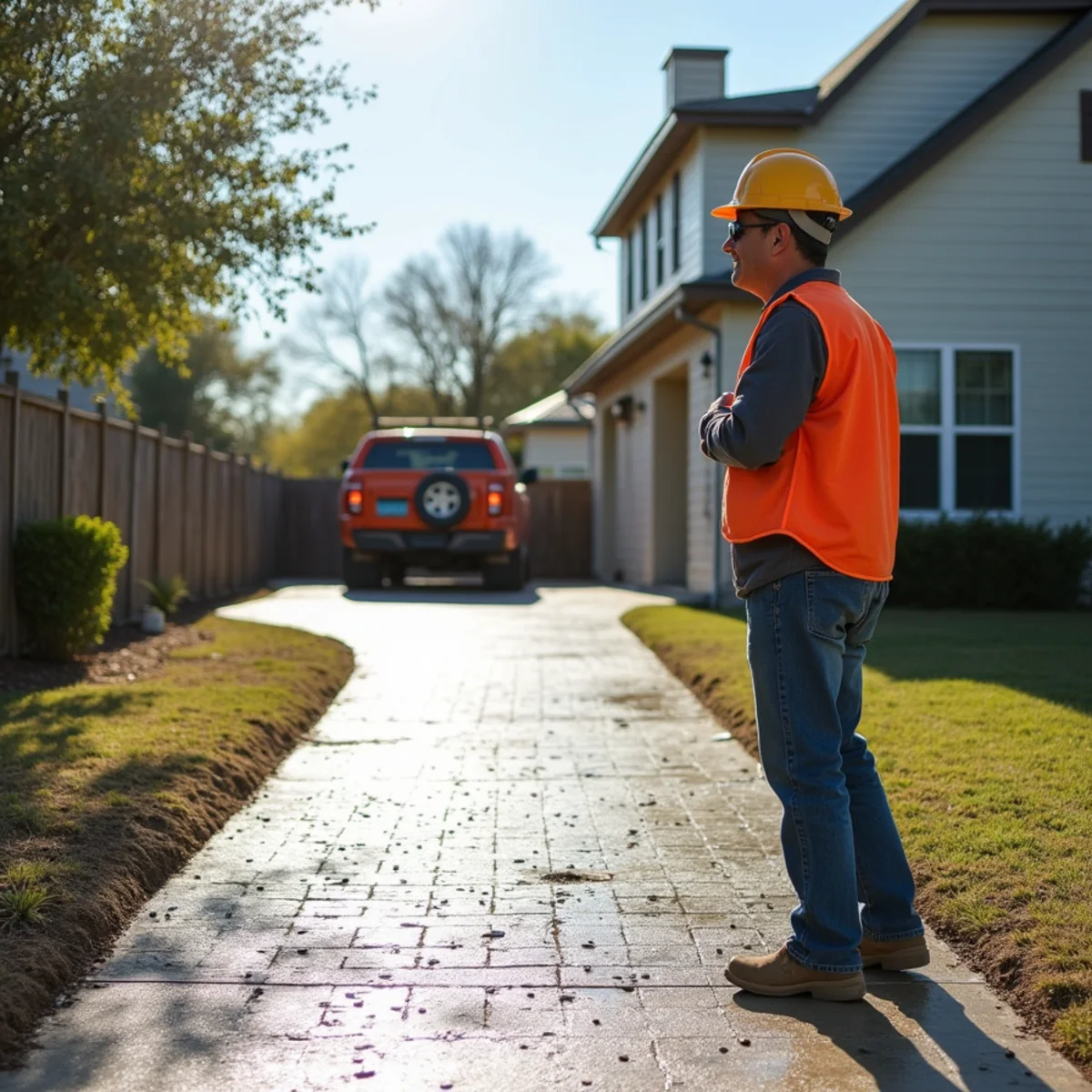 Cain's Decorative Concrete customer reviews and finished residential stamped patio in Converse TX
